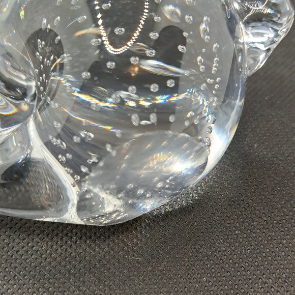 Clear Hand Blown Crystal Glass Bullicante Bunny Rabbit Figurine/Paperweight - Picture 3 of 5
